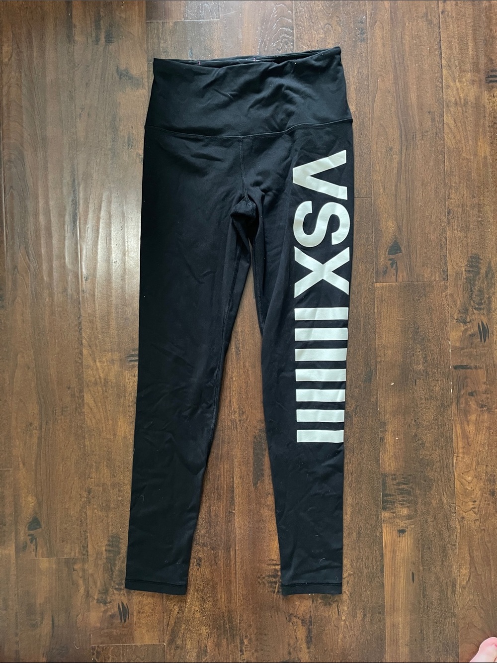 VSX Black Leggings with White Side Logo